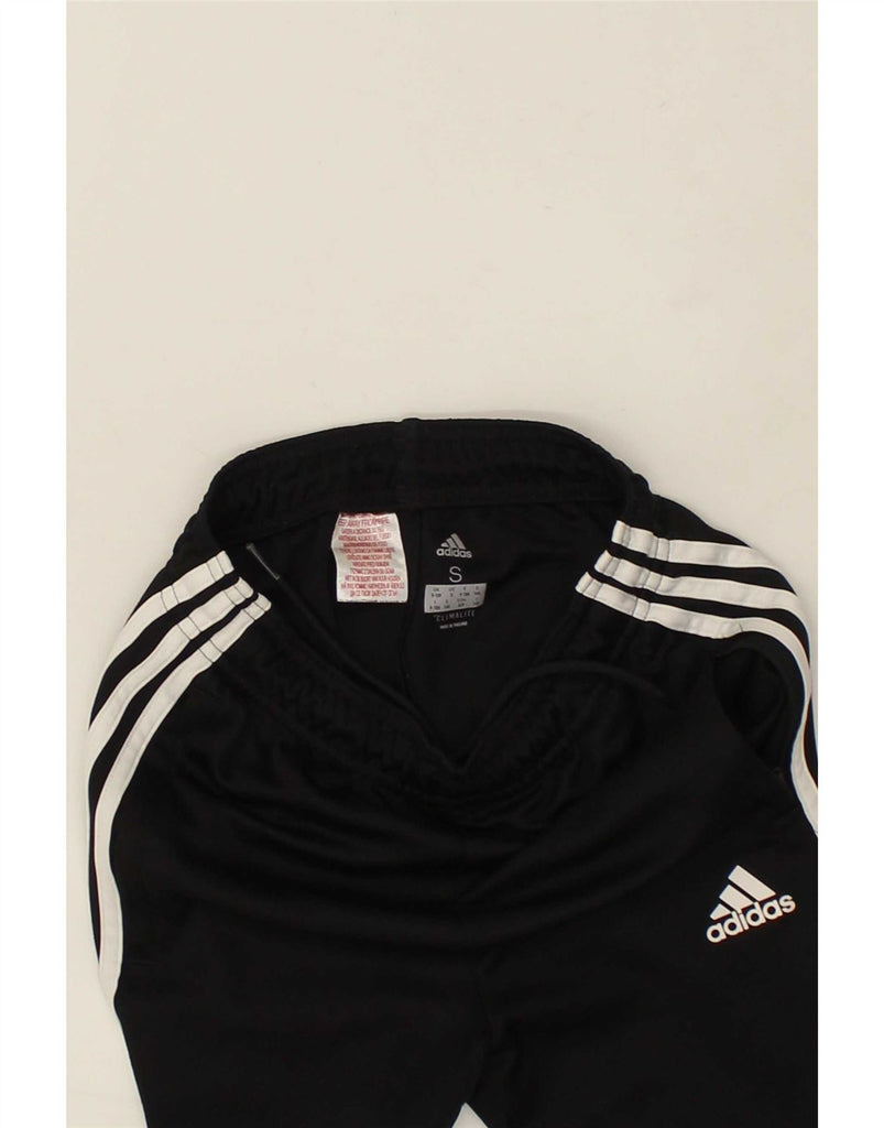 ADIDAS Boys Climalite Tracksuit Trousers 9-10 Years Small Black Polyester Vintage Adidas and Second-Hand Adidas from Messina Hembry 