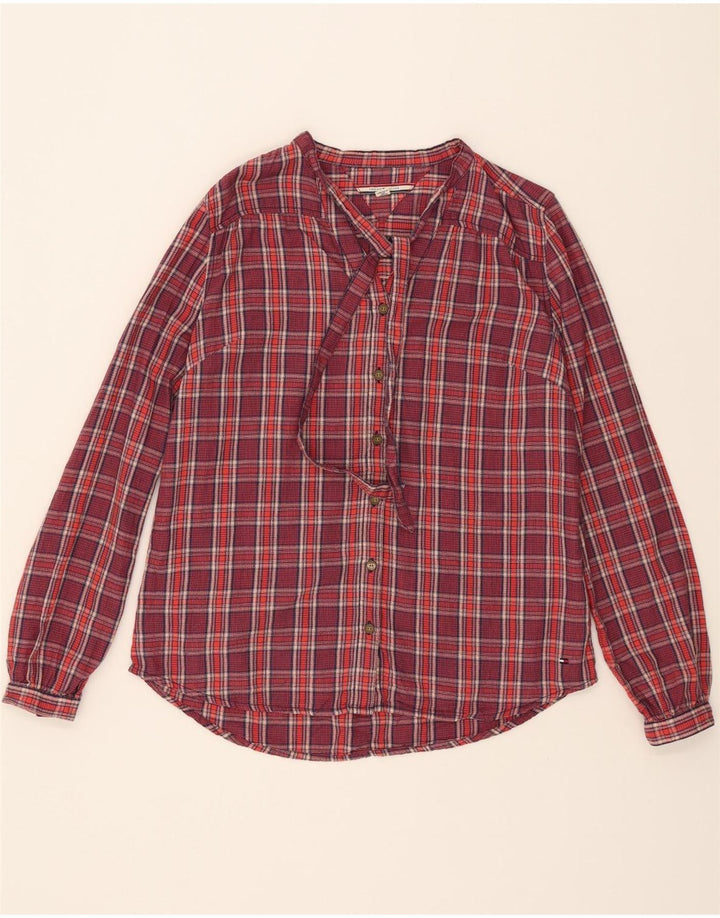 TOMMY HILFIGER Womens Shirt Blouse UK 14 Medium Red Check Vintage Tommy Hilfiger and Second-Hand Tommy Hilfiger from Messina Hembry 