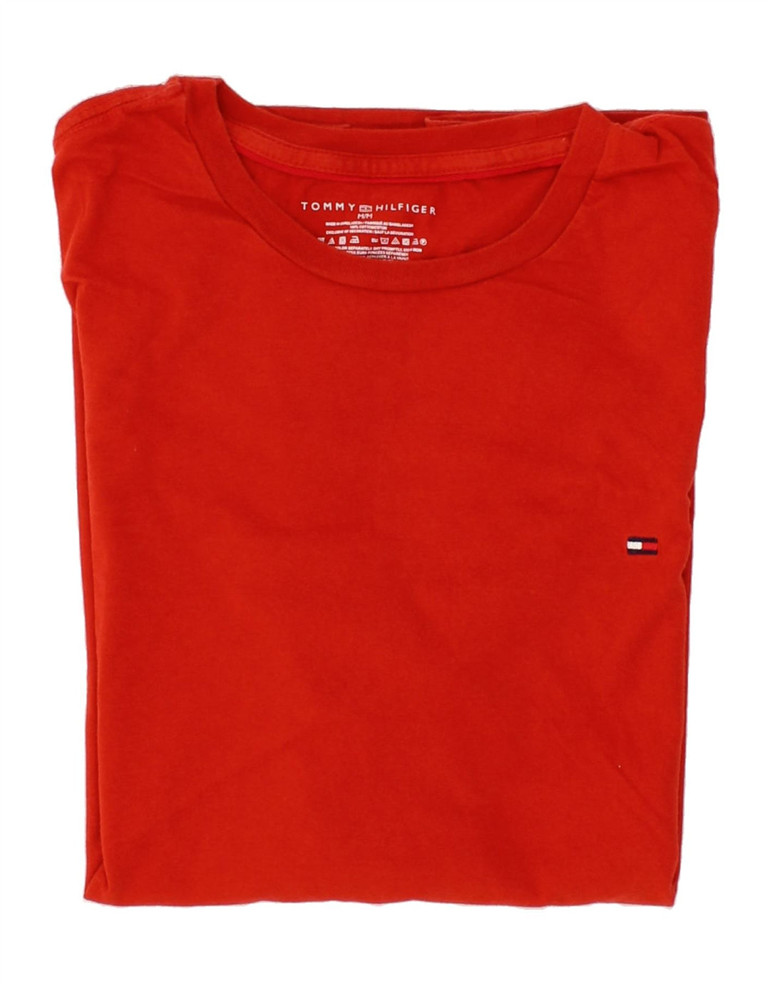 TOMMY HILFIGER Mens T-Shirt Top Medium Red Cotton Vintage Tommy Hilfiger and Second-Hand Tommy Hilfiger from Messina Hembry 