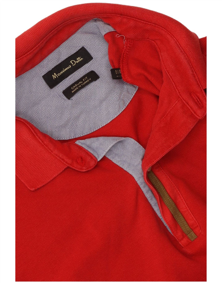 Massimo Dutti Mens Casual Fit Polo Shirt Large Red