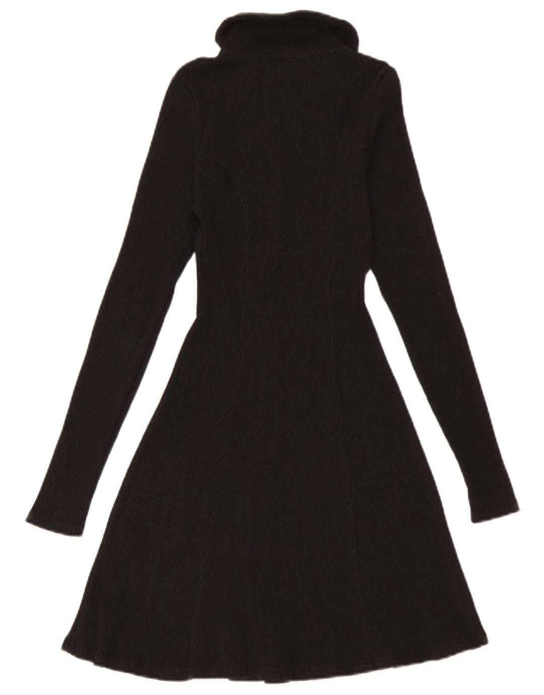 Zara Womens Long Sleeve Polo Dress UK 12 Medium Black