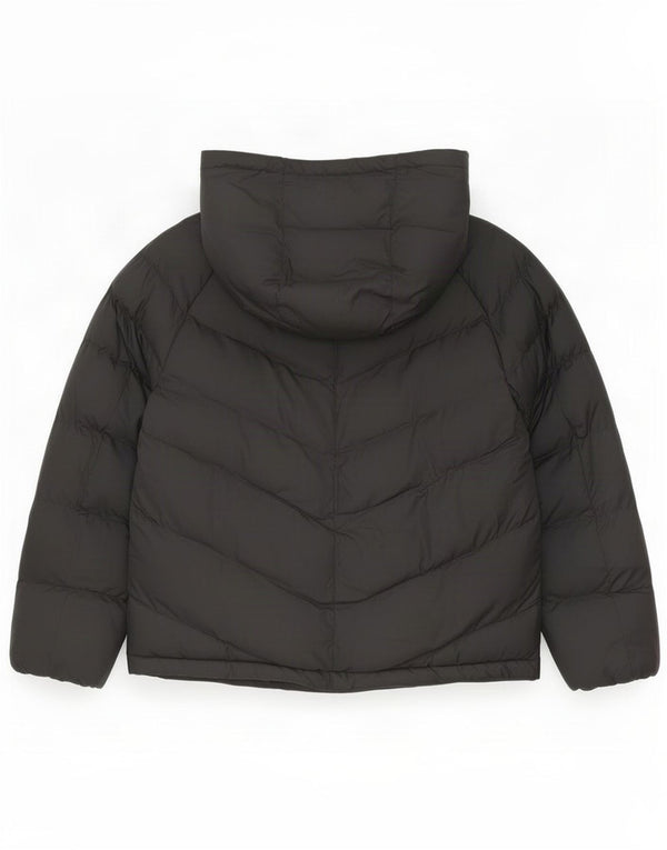 Nike Girls Hooded Padded Jacket 8-9 Years Small Black