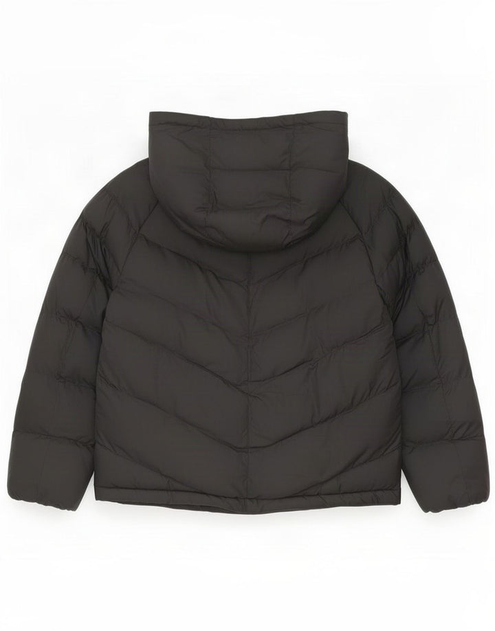 Nike Girls Hooded Padded Jacket 8-9 Years Small Black