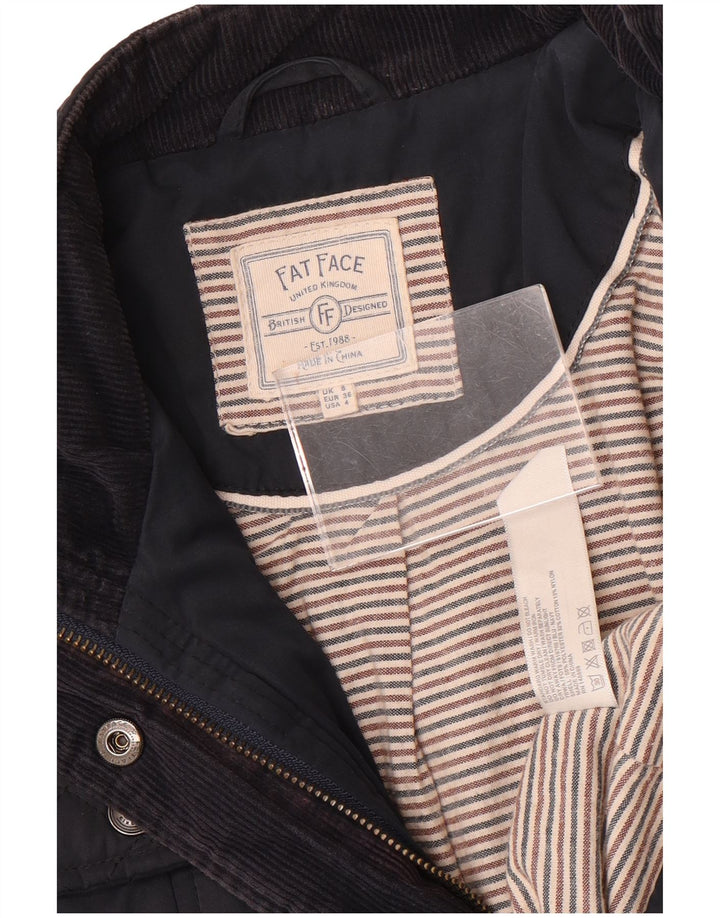 Fat Face Womens Quilted Jacket UK 8 Small Navy Blue Polyester