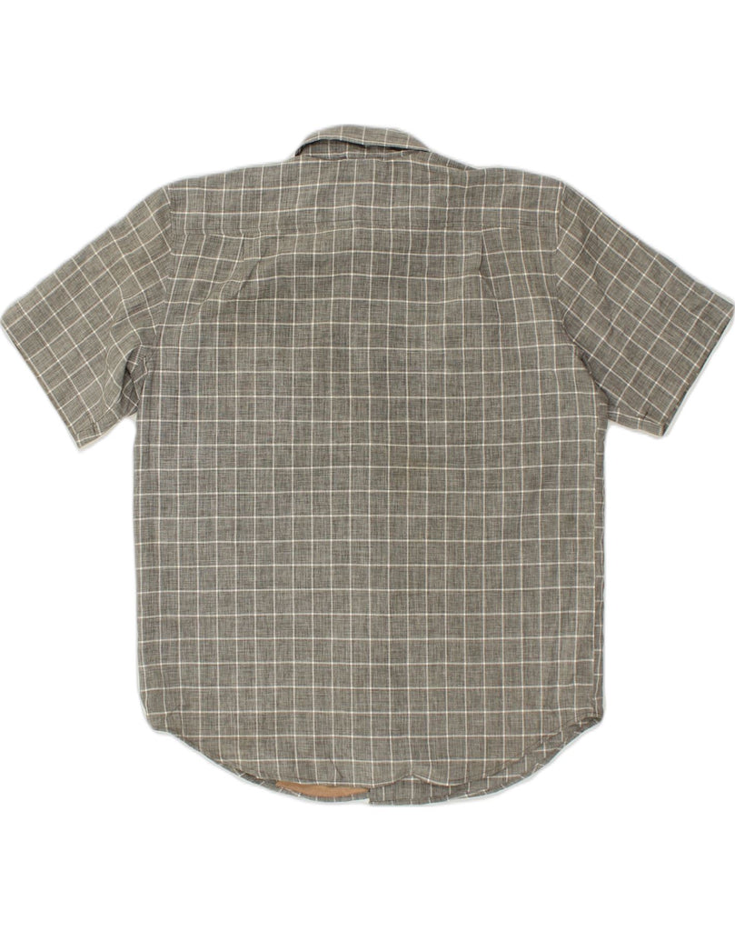 ORVIS Mens Short Sleeve Shirt Large Grey Check Polyester | Vintage Orvis | Thrift | Second-Hand Orvis | Used Clothing | Messina Hembry 