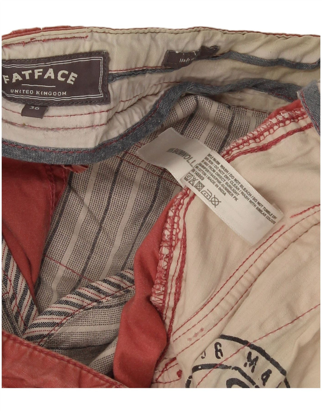 Fat Face Mens Cargo Shorts W36 Large  Red Cotton