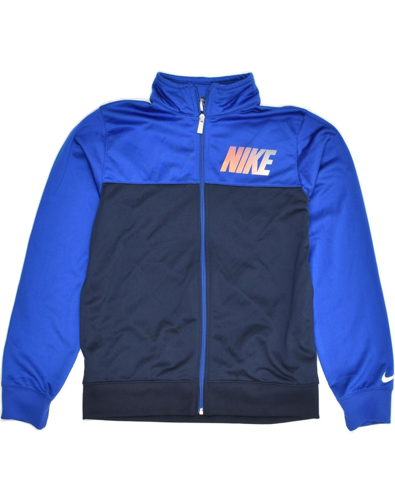 NIKE Boys Tracksuit Top Jacket 13-14 Years XL Navy Blue Colourblock | Vintage Nike | Thrift | Second-Hand Nike | Used Clothing | Messina Hembry 