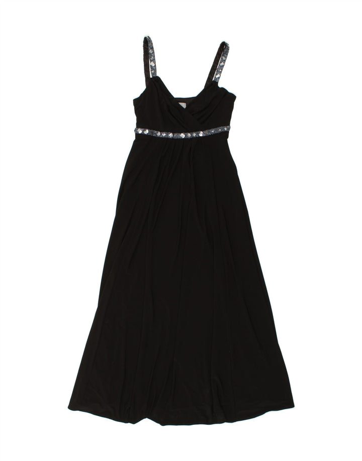 WALLIS Womens A-Line Dress UK 14 Large Black Polyester Vintage Wallis and Second-Hand Wallis from Messina Hembry 