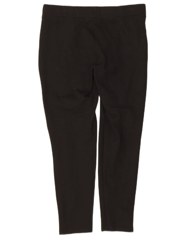 Zara Womens Crop Slim Casual Trousers XL W32 L25 Black Viscose