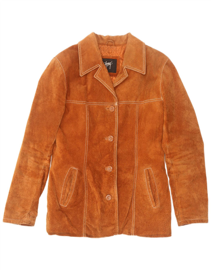 Gipsy Womens Suede Jacket UK 14 Medium Brown Leather