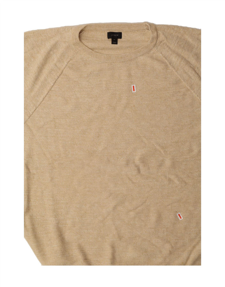 J. CREW Mens Crew Neck Jumper Sweater XL Beige Cotton Vintage J. Crew and Second-Hand J. Crew from Messina Hembry 