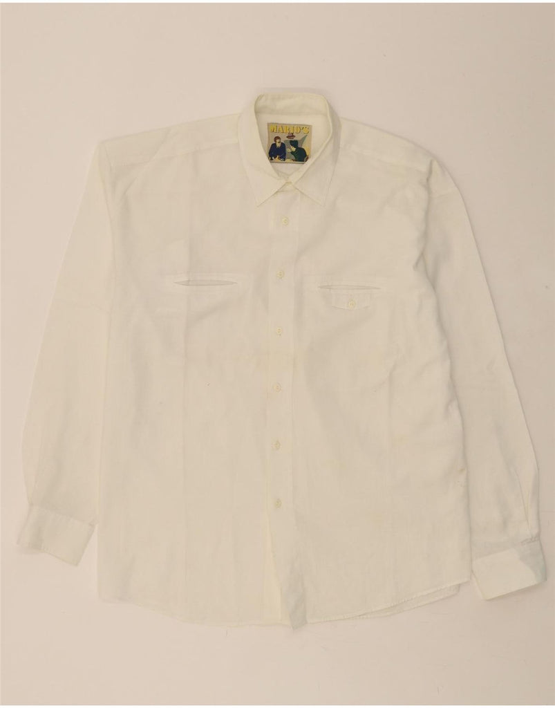 MARIO'S Mens Shirt XL White Vintage Mario's and Second-Hand Mario's from Messina Hembry 