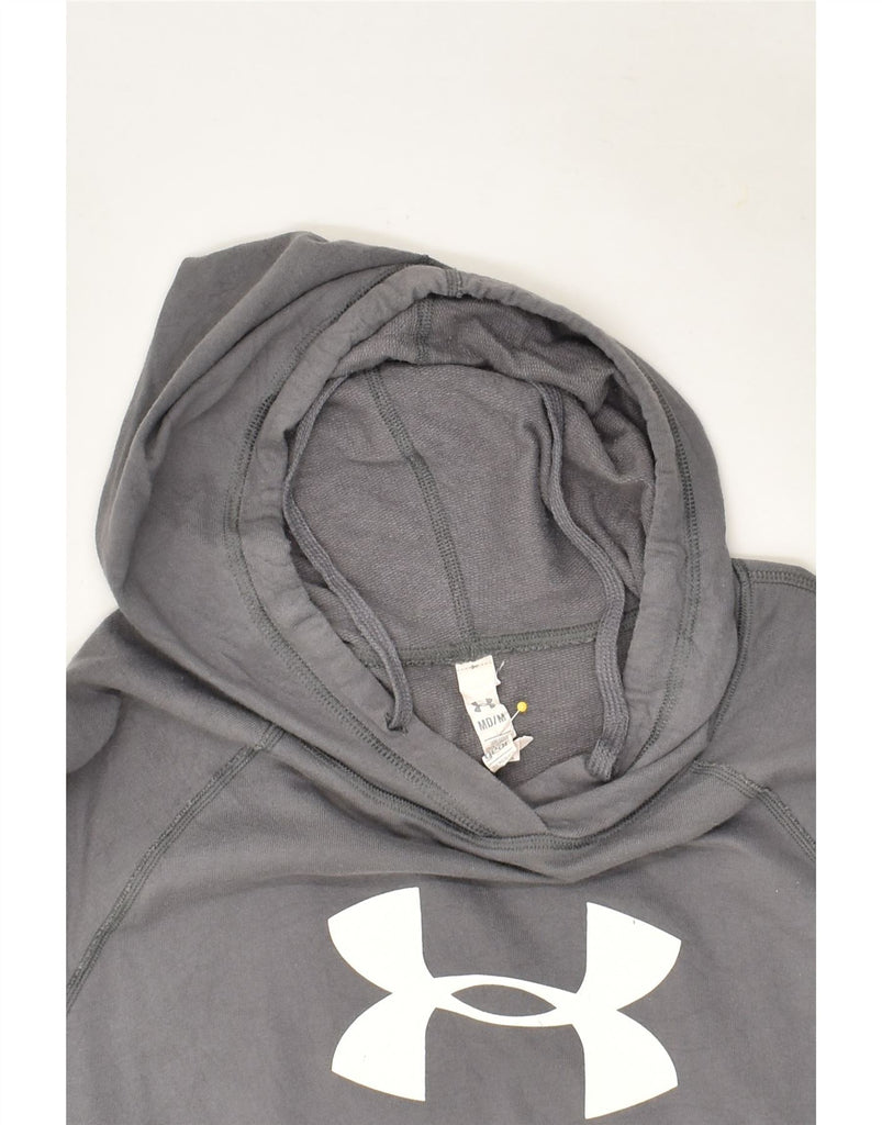 UNDER ARMOUR Womens Heat Gear Graphic Hoodie Jumper UK 12 Medium Grey | Vintage Under Armour | Thrift | Second-Hand Under Armour | Used Clothing | Messina Hembry 