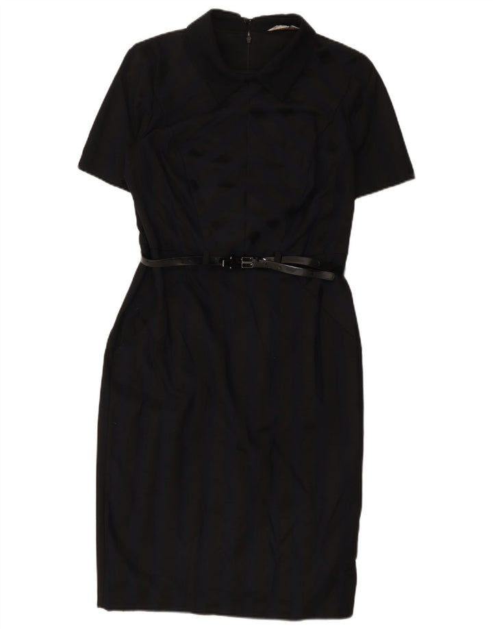 Marks & Spencer Womens Sheath Dress UK 12 Medium Navy Blue Colourblock