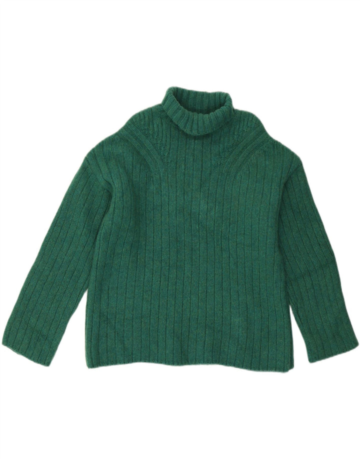 Jigsaw Womens Roll Neck Jumper Sweater UK 14 Medium Green Wool