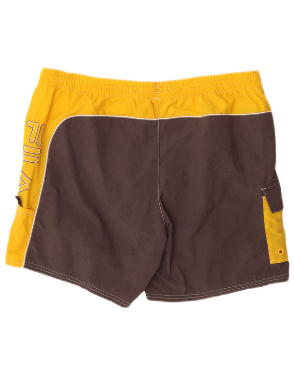 Fila Mens Swimming Shorts XL Yellow Colourblock Polyamide