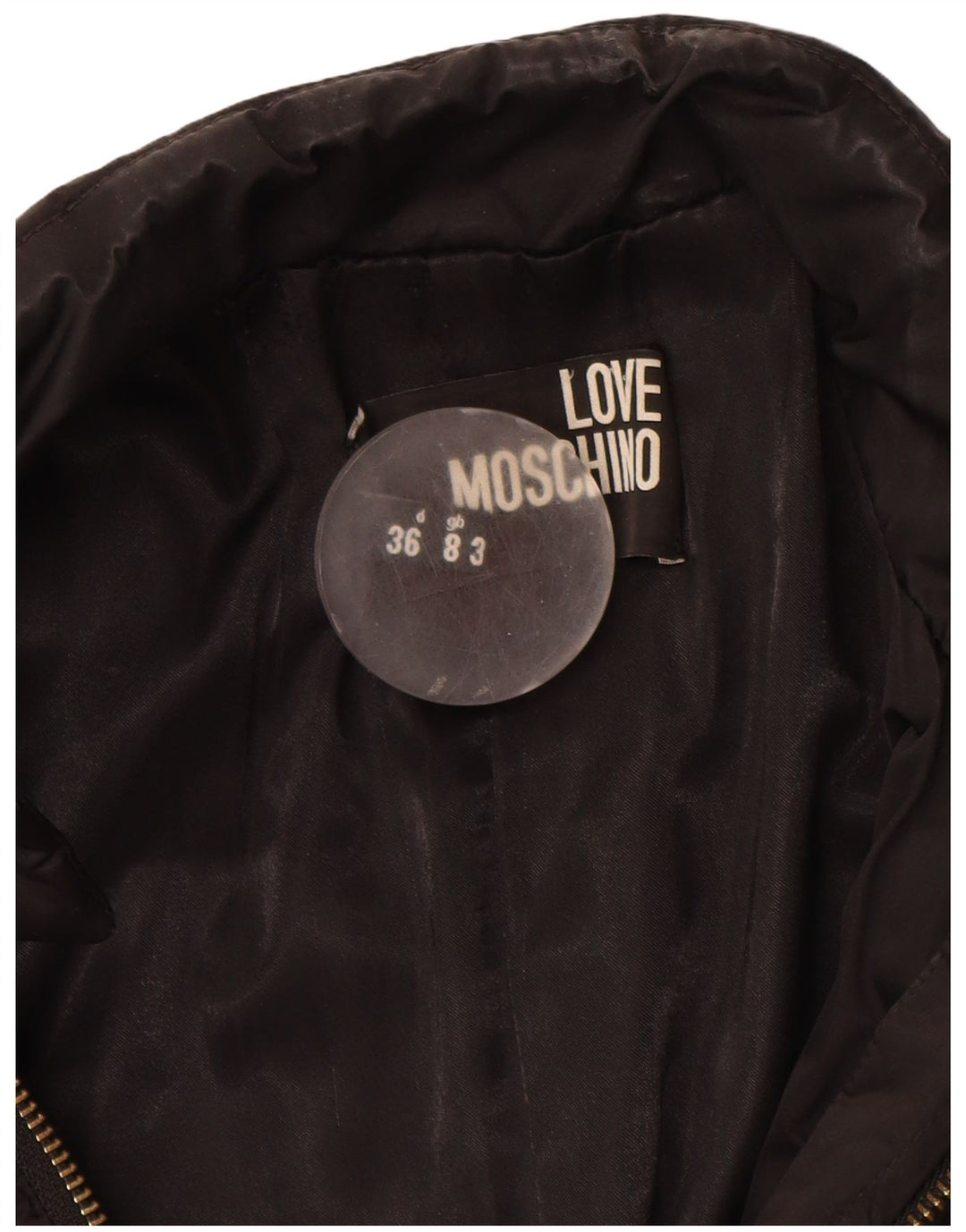 Moschino Womens Overcoat UK 8 Small  Black Polyester