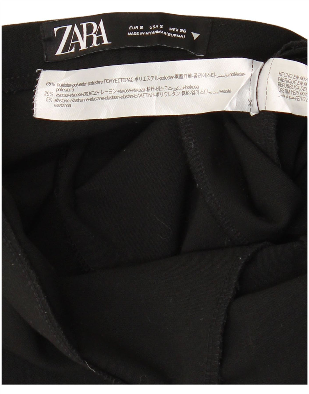 ZARA Womens Slim Casual Trousers Small W26 L27 Black Polyester