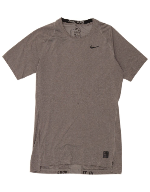 Nike Mens Dri Fit T-Shirt Top Large Grey Polyester