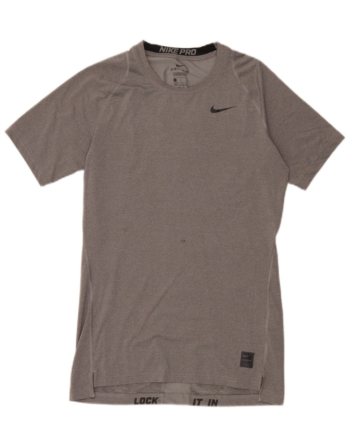 Nike Mens Dri Fit T-Shirt Top Large Grey Polyester