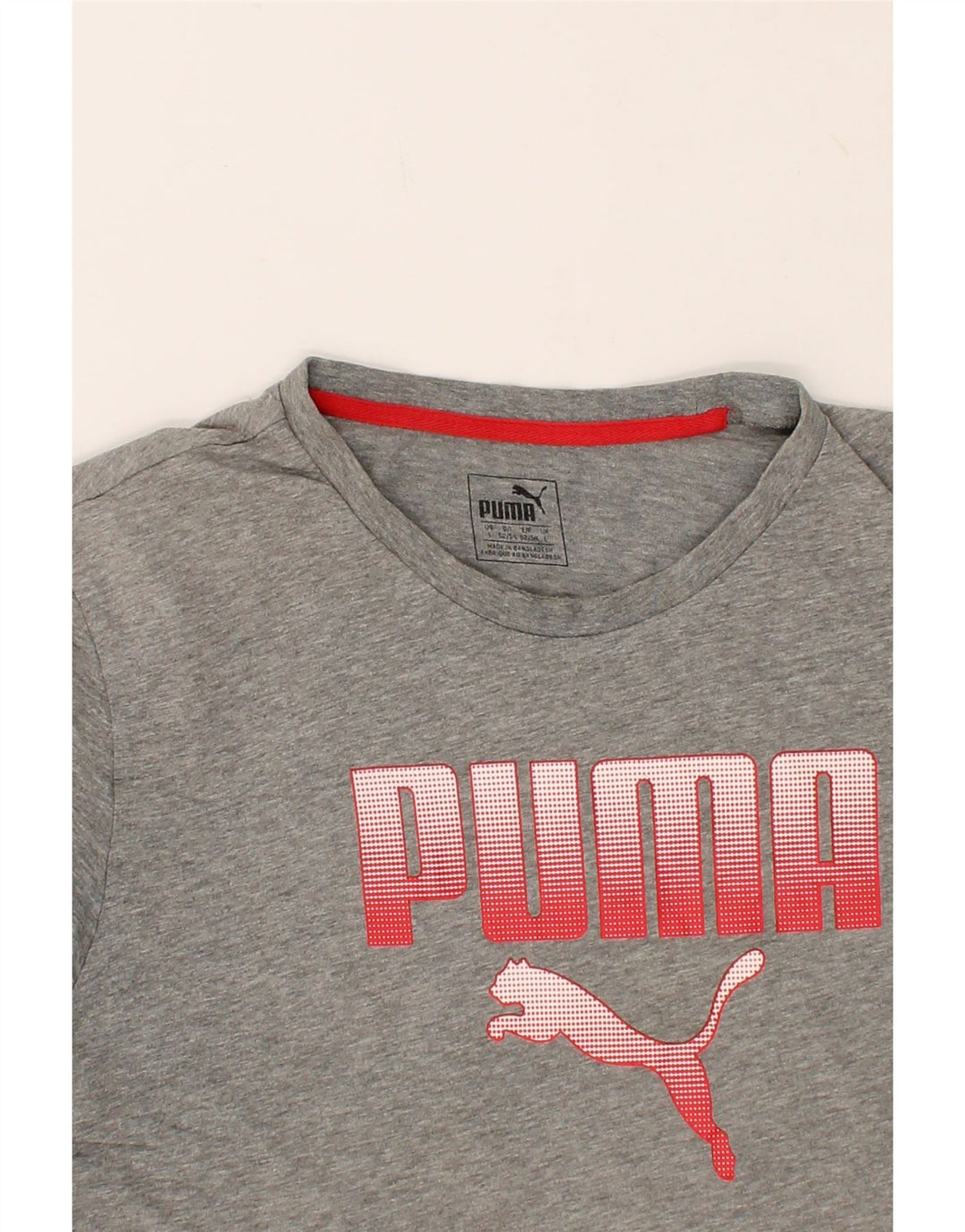 PUMA Mens Graphic T-Shirt Top Large Grey Flecked Cotton Vintage Puma and Second-Hand Puma from Messina Hembry 