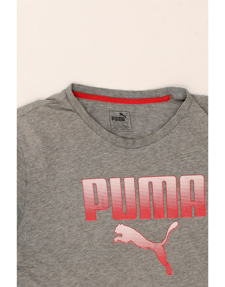 PUMA Mens Graphic T-Shirt Top Large Grey Flecked Cotton Vintage Puma and Second-Hand Puma from Messina Hembry 