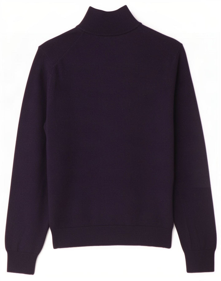 Gant Mens Zip Neck Jumper Sweater Large Navy Blue Wool