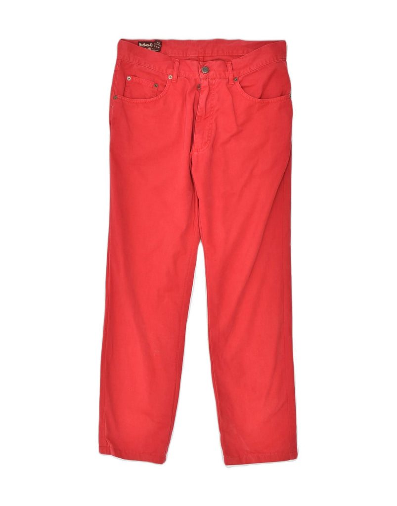 MARLBORO CLASSICS Womens Straight Casual Trousers W32 L28 Red Cotton | Vintage | Thrift | Second-Hand | Used Clothing | Messina Hembry 