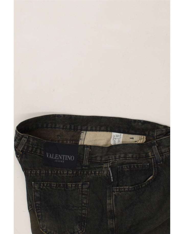 VALENTINO Womens Straight Jeans W32 L31 Blue Linen Vintage Valentino and Second-Hand Valentino from Messina Hembry 