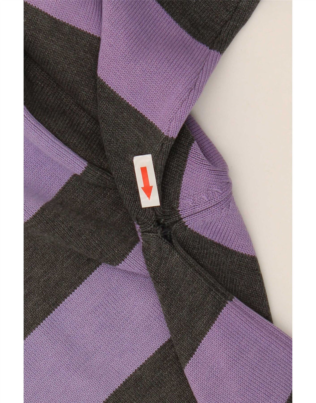 Jack & Jones Mens V-Neck Jumper Sweater Medium Purple Striped