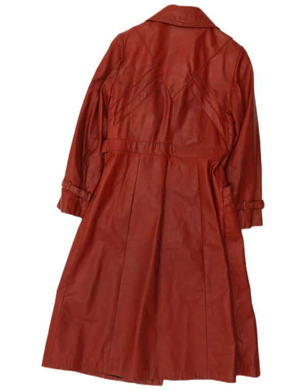 Opera Womens Leather Coat UK 10 Small Burgundy Classic