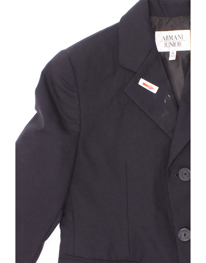 Armani Junior Boys 3 Button Blazer Jacket 6-7 Years Navy Blue Wool