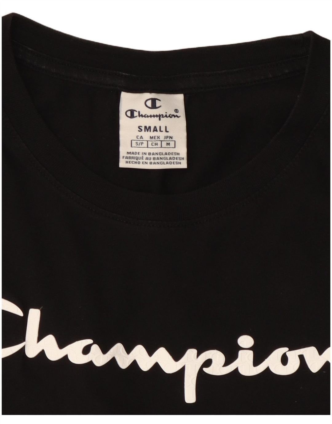 Champion Womens Graphic T-Shirt Top UK 10 Small Black