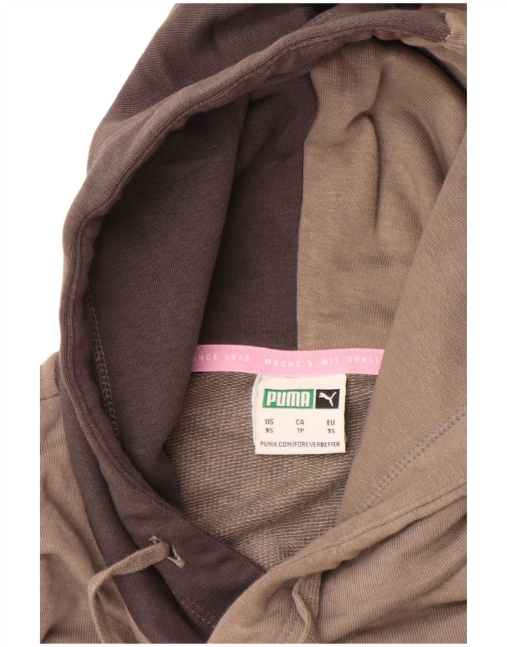 PUMA Mens Hoodie Jumper XS Grey Colourblock Cotton