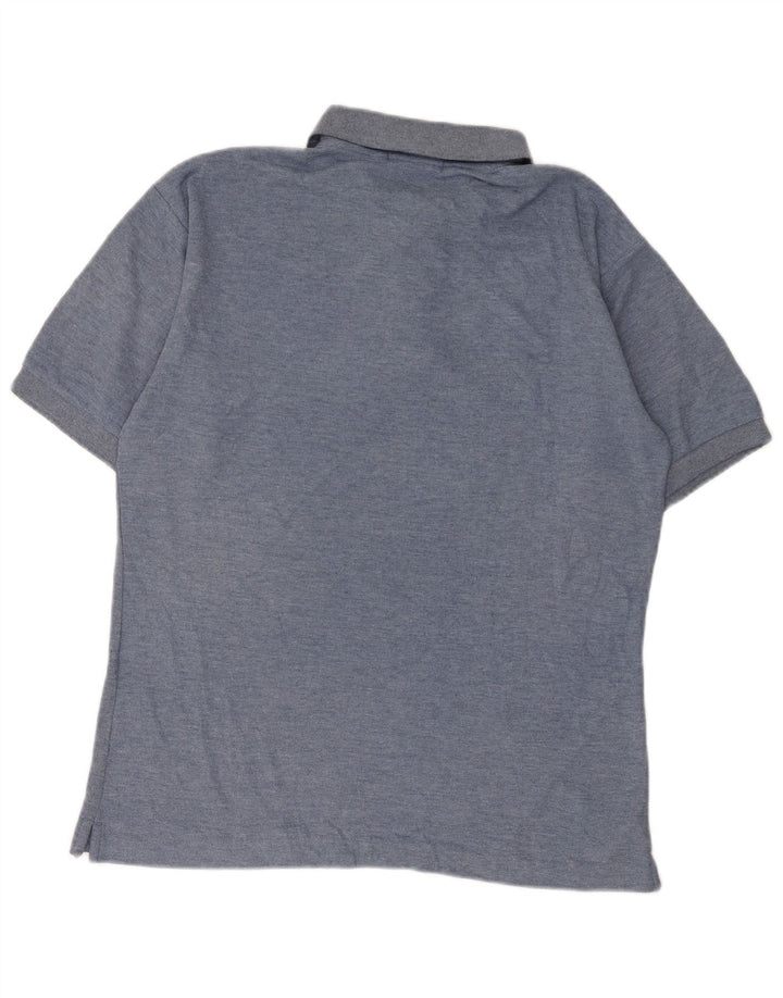 Fila Mens Polo Shirt IT 46 Small Blue Flecked Cotton