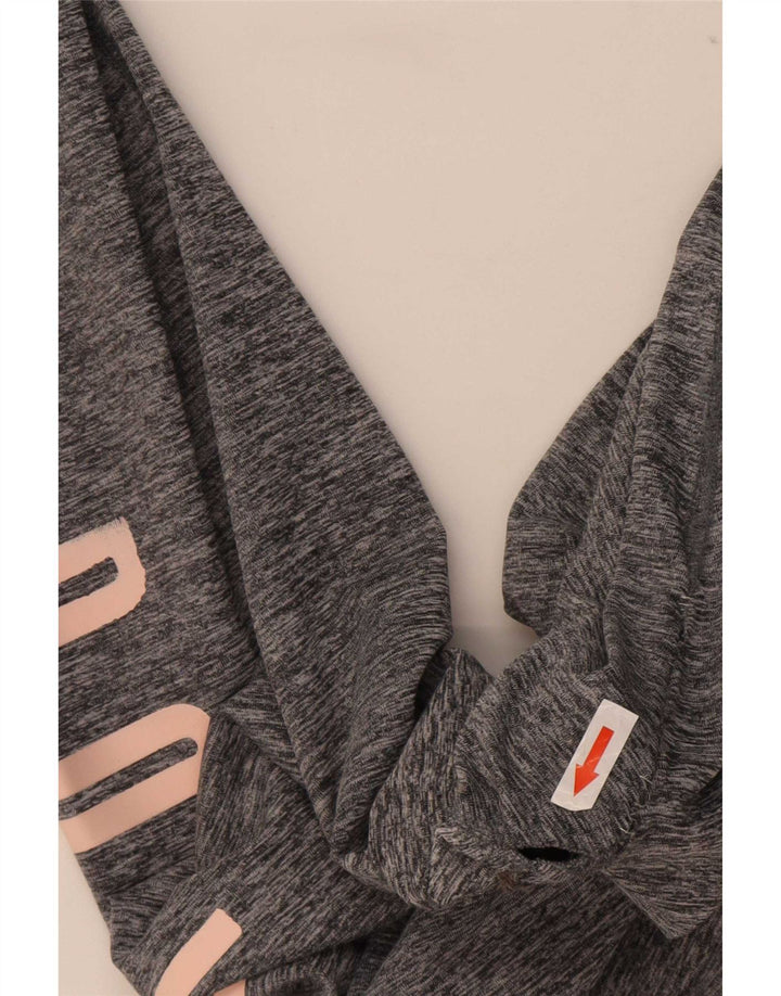 Nike Womens Graphic Leggings UK 12 Medium Grey Flecked Polyester