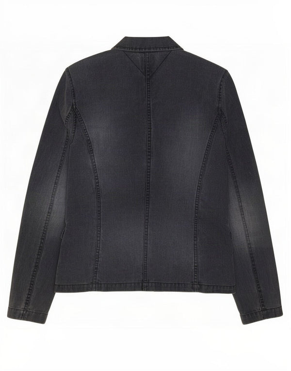 Tommy Hilfiger Womens 3 Button Denim Blazer Jacket UK 12 Medium Navy Blue