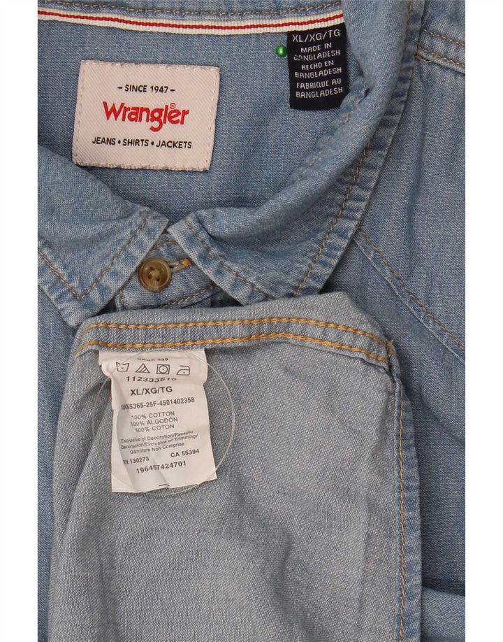 Wrangler Mens Denim Shirt XL Blue Cotton
