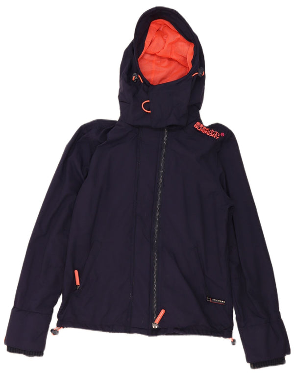 Superdry Womens Windcheater Windbreaker Jacket UK 14 Medium Navy Blue