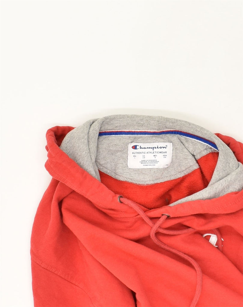 CHAMPION Mens Hoodie Jumper Large Red Cotton | Vintage Champion | Thrift | Second-Hand Champion | Used Clothing | Messina Hembry 