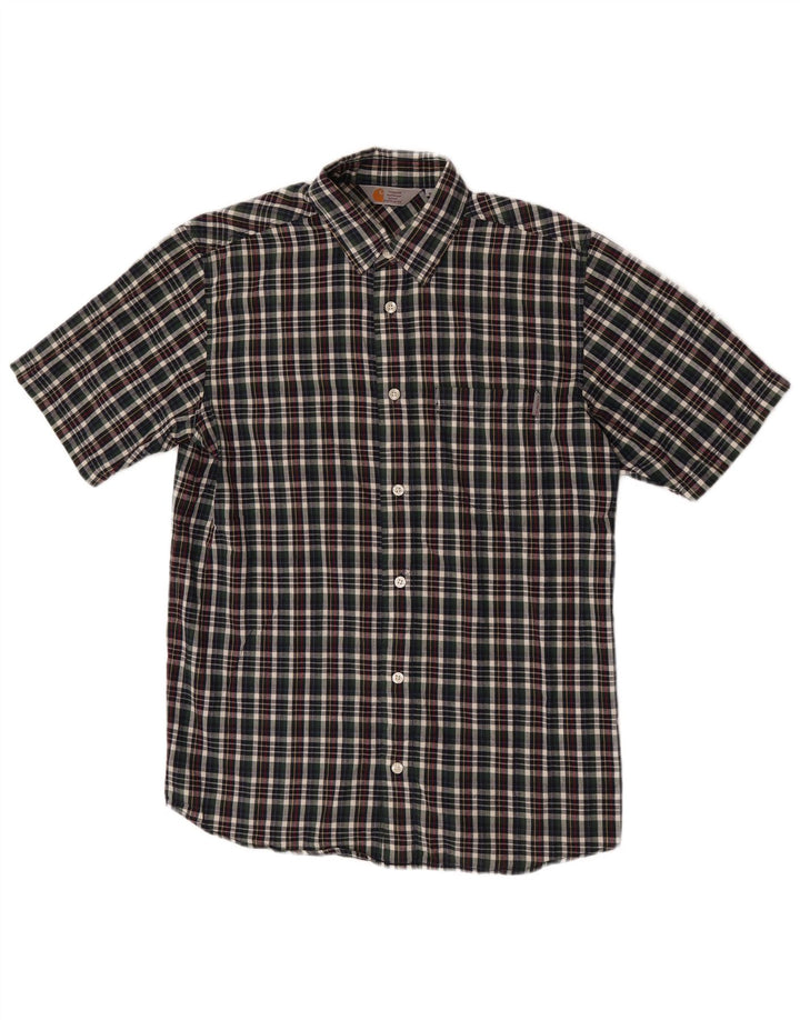 Carhartt Mens Short Sleeve Shirt Medium Multicoloured Check Cotton