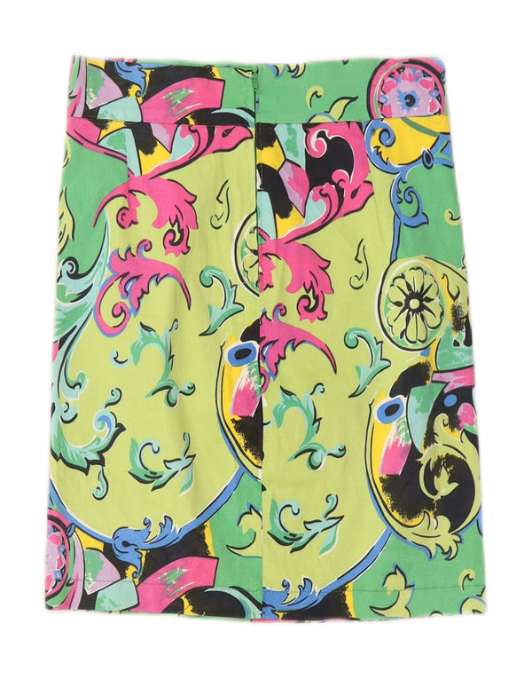 VINTAGE Womens Straight Skirt W26 Small  Green Paisley