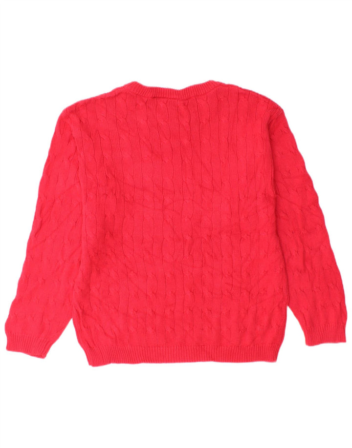 Izod Womens Boat Neck Jumper Sweater US 10/12 Medium Red Cotton