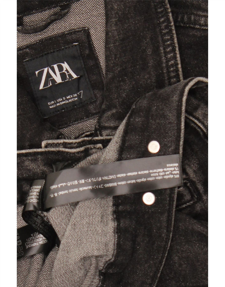 ZARA Mens Denim Jacket UK 36 Small Black Cotton