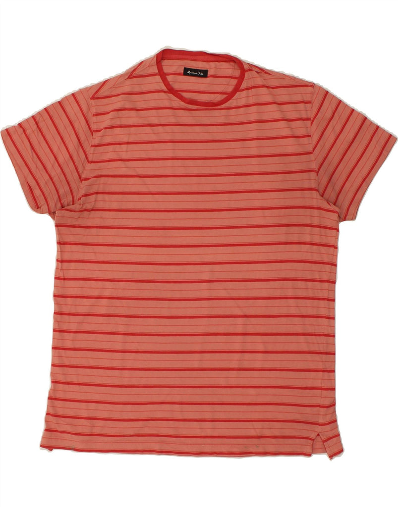 MASSIMO DUTTI Mens T-Shirt Top XL Red Striped Cotton | Vintage Massimo Dutti | Thrift | Second-Hand Massimo Dutti | Used Clothing | Messina Hembry 