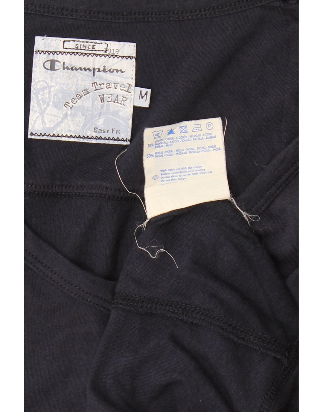 Champion Womens Easy Fit Vest Top UK 12 Medium Navy Blue Cotton