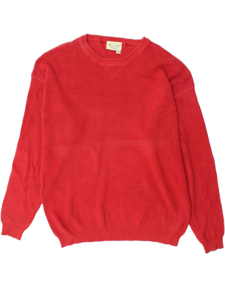 EDDIE BAUER Mens Crew Neck Jumper Sweater XL Red Cotton Vintage Eddie Bauer and Second-Hand Eddie Bauer from Messina Hembry 