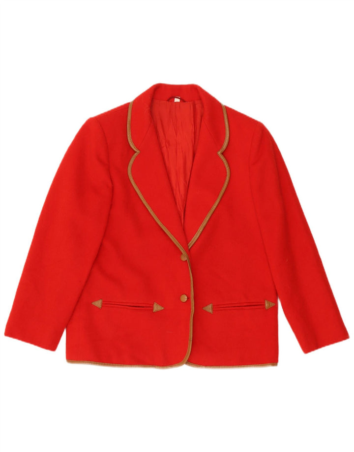 Vintage Womens 2 Button Blazer Jacket IT 46 Large Red