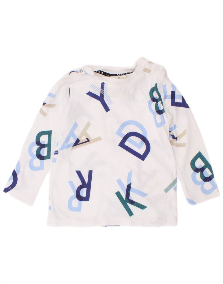 Ted Baker Baby Boys Graphic Top Long Sleeve 12-18 Months White Cotton