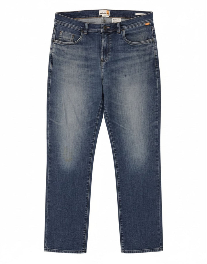 Timberland Mens Straight Jeans W34 L32 Blue Cotton